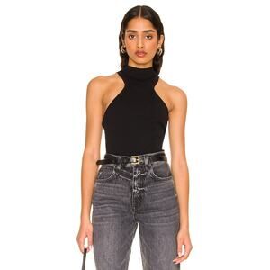 525 America Racer Front Mock Neck Tank Top Minimalist Chic Elegant Black Size S